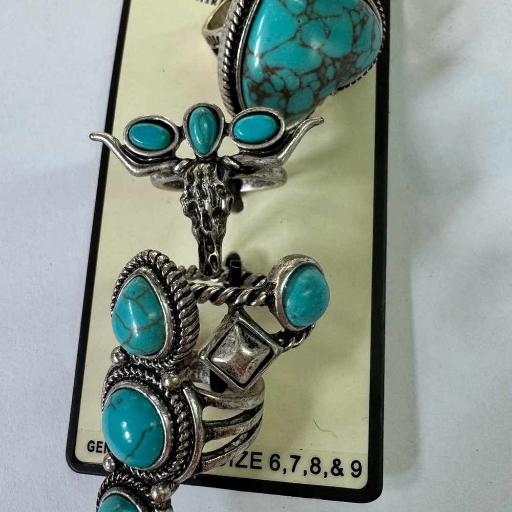 Idyllwind Blue and Silver Statement Ring with Intricate Design - Picture 4 of 5